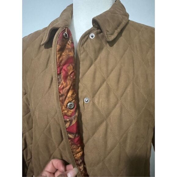 Talbots Barn coat Diamond Quilted snap front SP with pockets - Picture 2 of 8